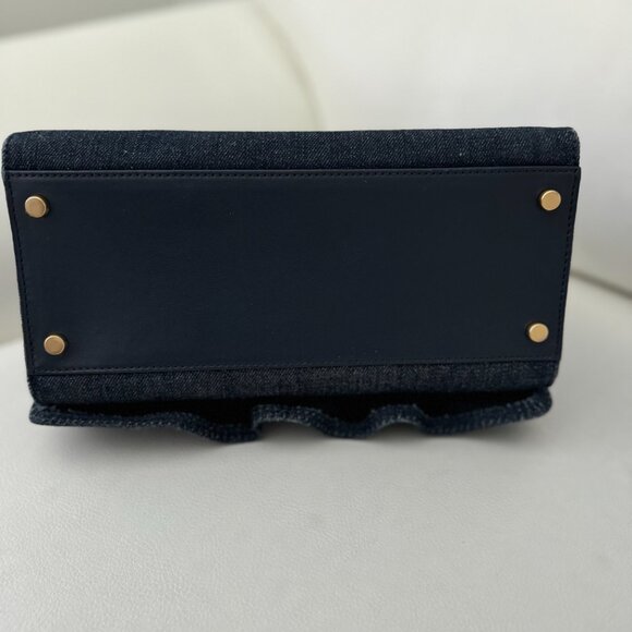 VERY RARE FIND!!! Kate Spade Denim Satchel with Ruffles - Picture 2 of 5